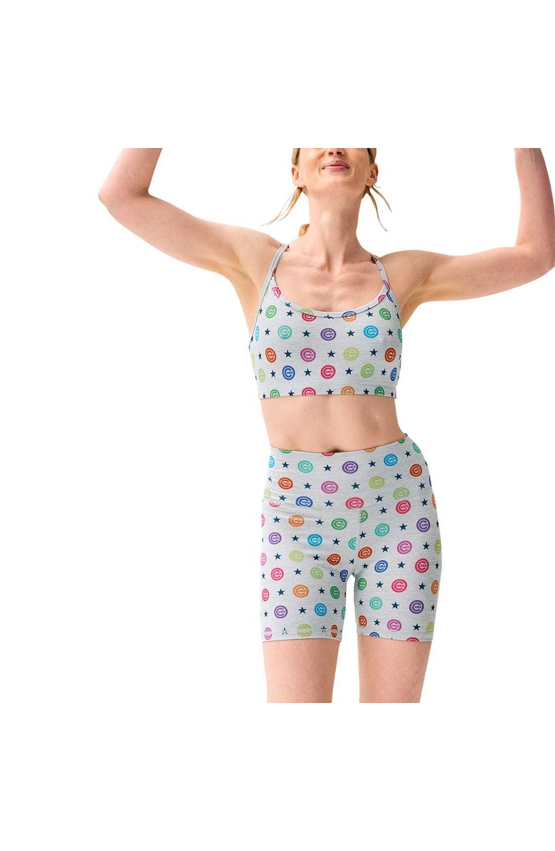 Terez Women's Terez Gray Chicago Cubs TLC Rainbow Shorts, Alternate, color, Gray