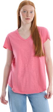 WILT Clothing Short Sleeve Shrunken V-Neck Shirttail Top