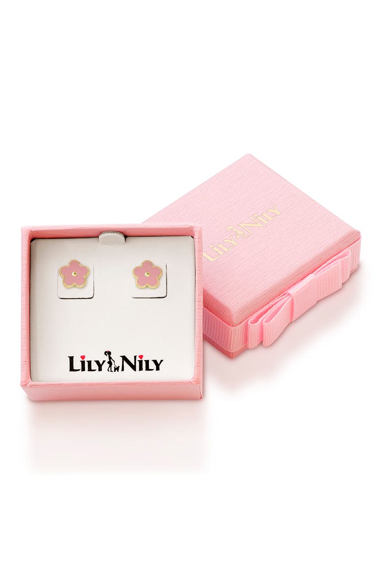 Flower Stud Earrings, Alternate, color, GOLD