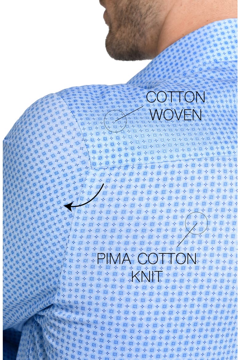 Geo Motif Slim Fit Cotton Dress Shirt, Alternate, color, LIGHT BLUE