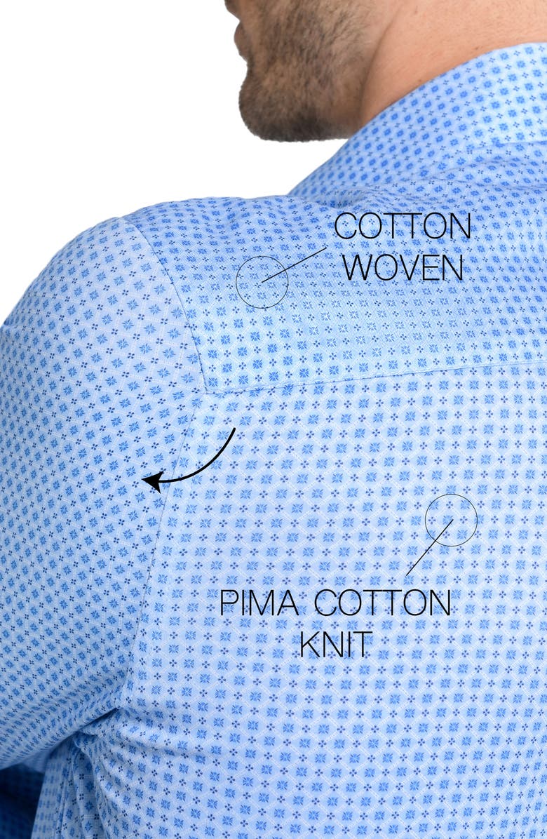 W.R.K Geo Motif Slim Fit Cotton Dress Shirt, Alternate, color, Light Blue