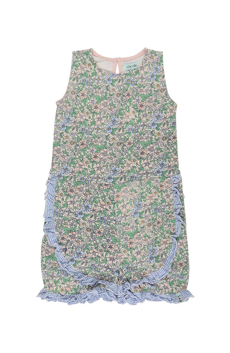 Lilly + Sid Organic Cotton Ditsy Floral Print Jumpsuit, Main, color, Multi