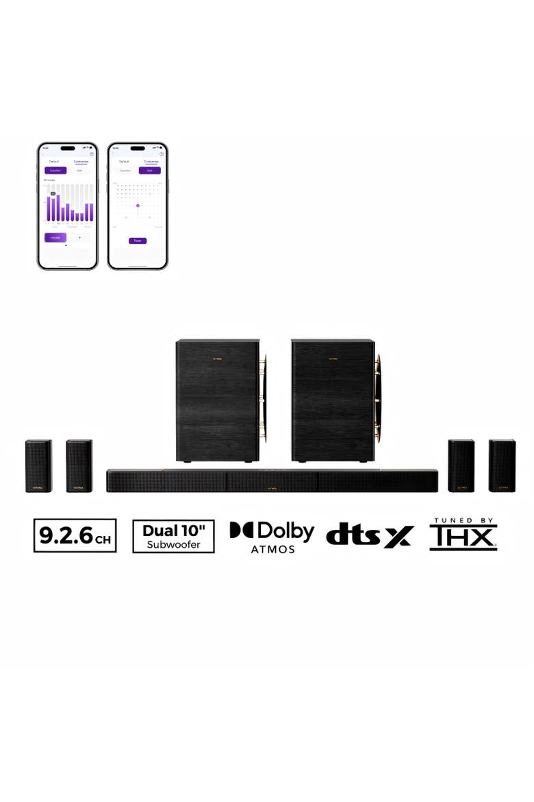 Skywave Series 9.2.6 Wireless Sound Bar with Dolby Atmos, DTS:X, THX-Tuned, Dual 10" Subs & 2000W, Main, color, Black