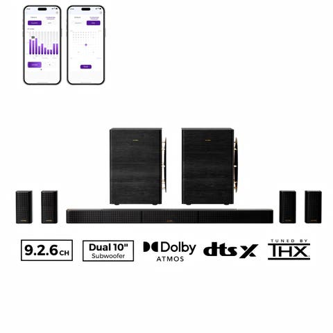 ULTIMEA Skywave Series 9.2.6 Wireless Sound Bar with Dolby Atmos, DTS:X, THX-Tuned, Dual 10" Subs & 2000W