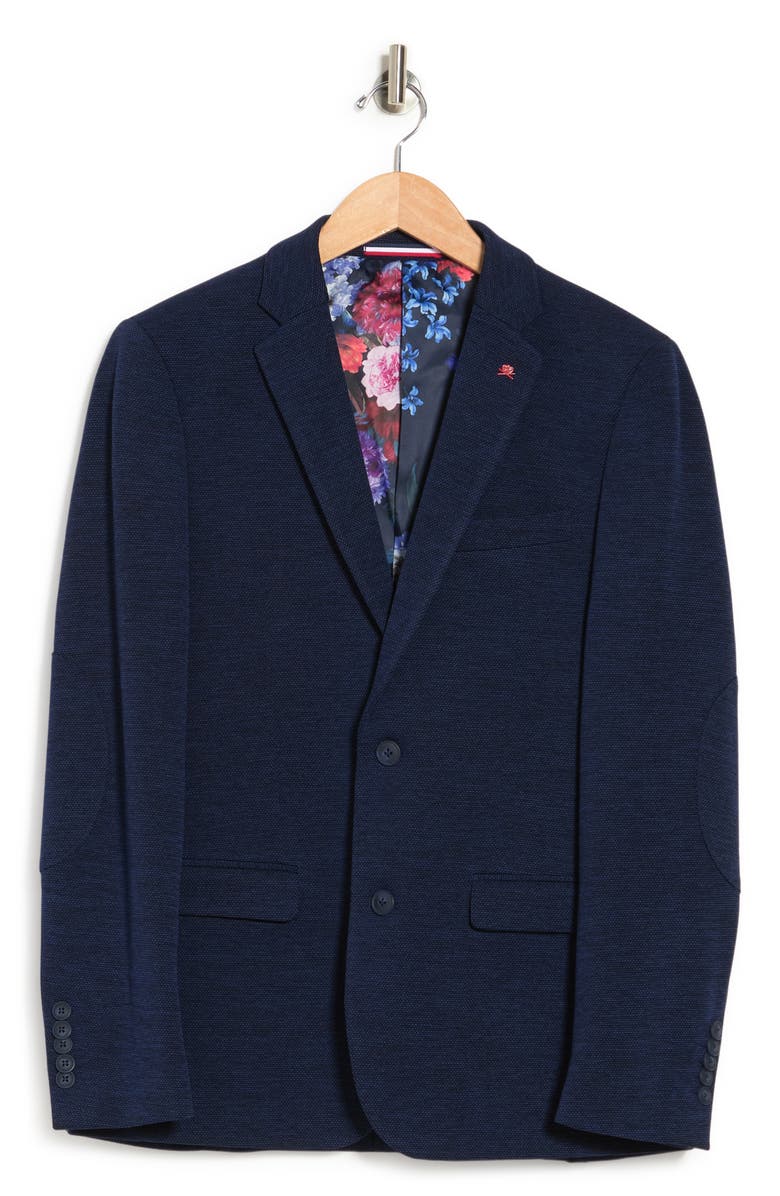 SOUL OF LONDON Textured Notch Lapel Double Button Blazer, Alternate, color, Navy1