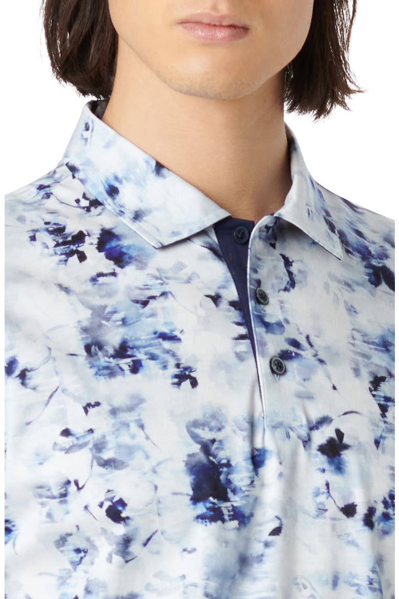 Hendrix Digital Watercolor Print Pima Cotton Polo, Alternate, color, CLASSIC BLUE