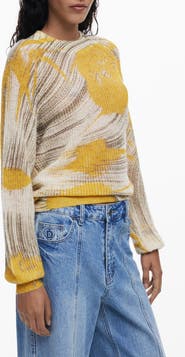 Desigual Abstract Print Crewneck Sweater