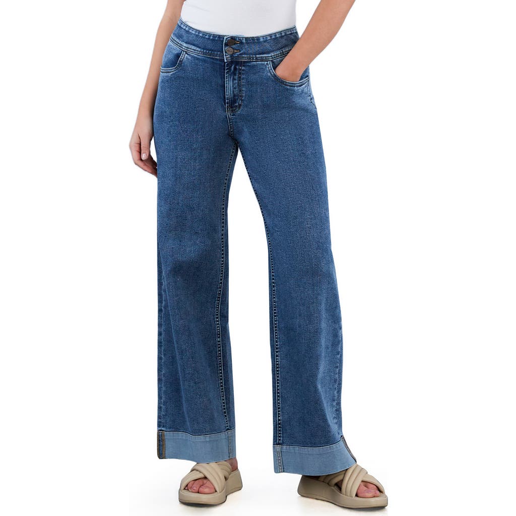 Hint Of Blu Mighty High Waist Wide Leg Jeans In Blue