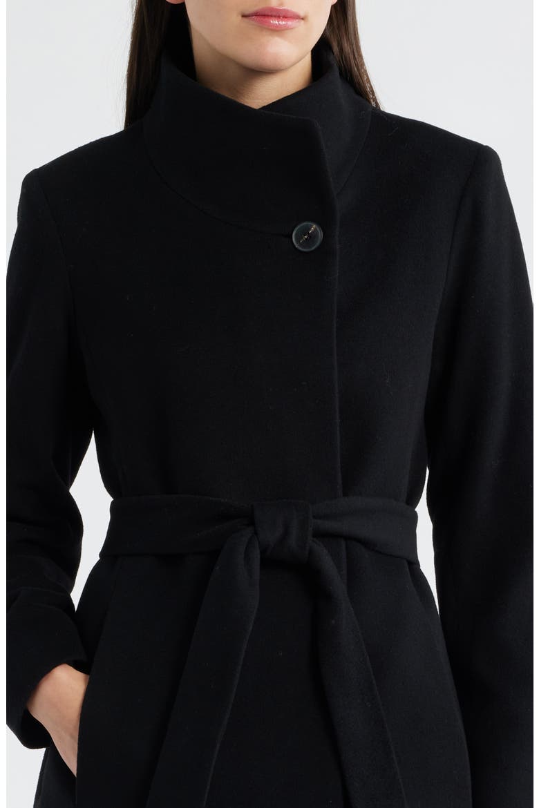 Tatiana Belted Wool Coat, Alternate, color, BLACK