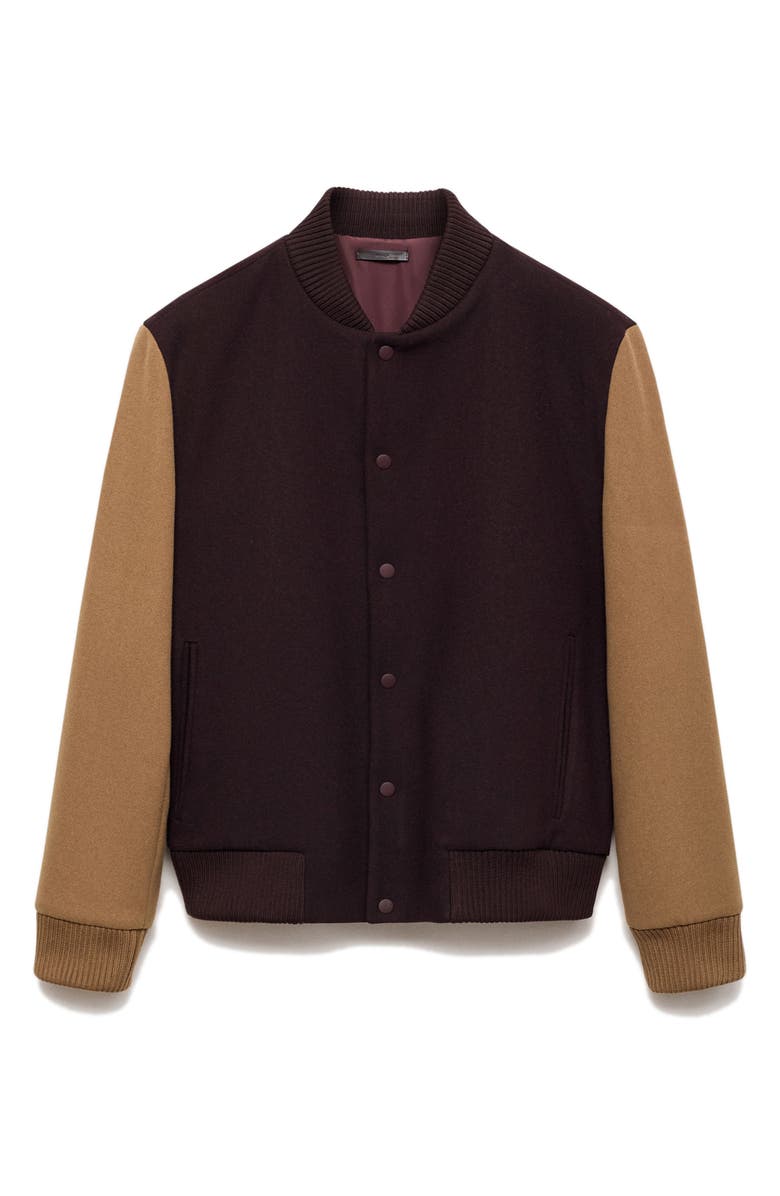 MANGO Two-Tone Varsity Jacket, Alternate, color, 