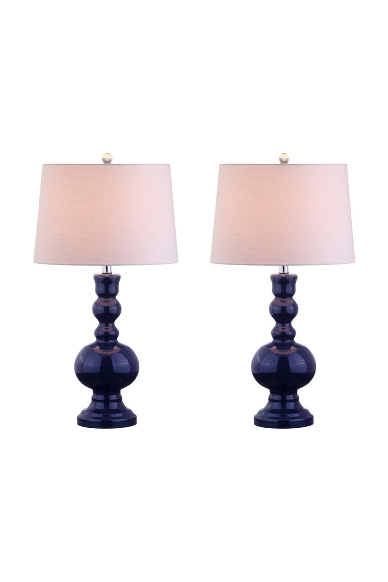 Genie 28.5" Glass LED Table Lamp, Main, color, Navy