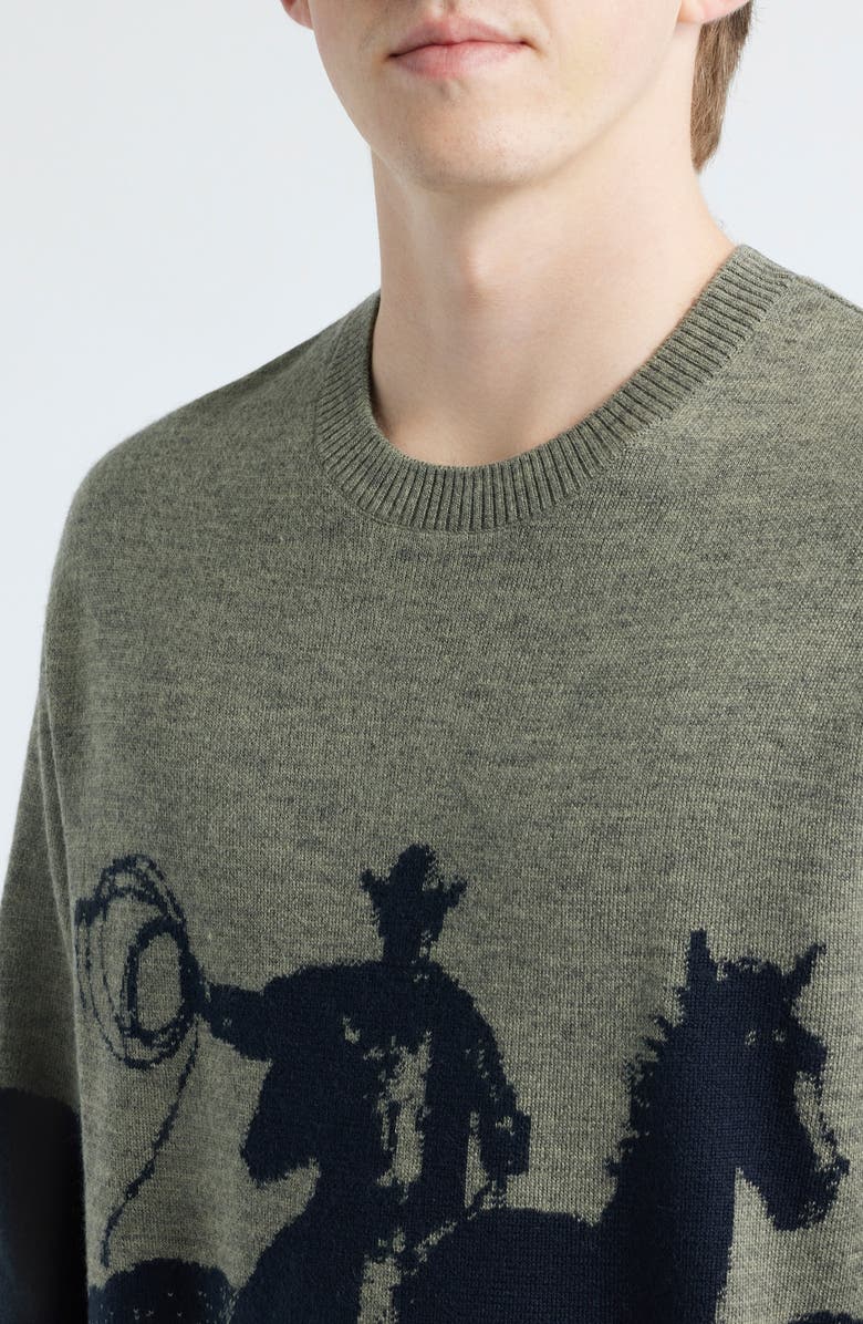 ONE OF THESE DAYS Spirit of the Plains Crewneck Sweater, Alternate, color, Charcoal