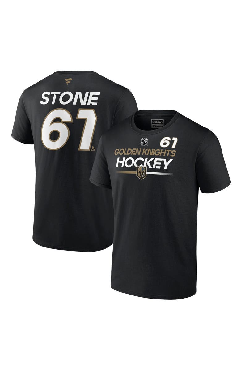 FANATICS Men's Fanatics Branded Mark Stone Black Vegas Golden Knights Authentic Pro Prime Name & Number T-Shirt, Main, color, Black