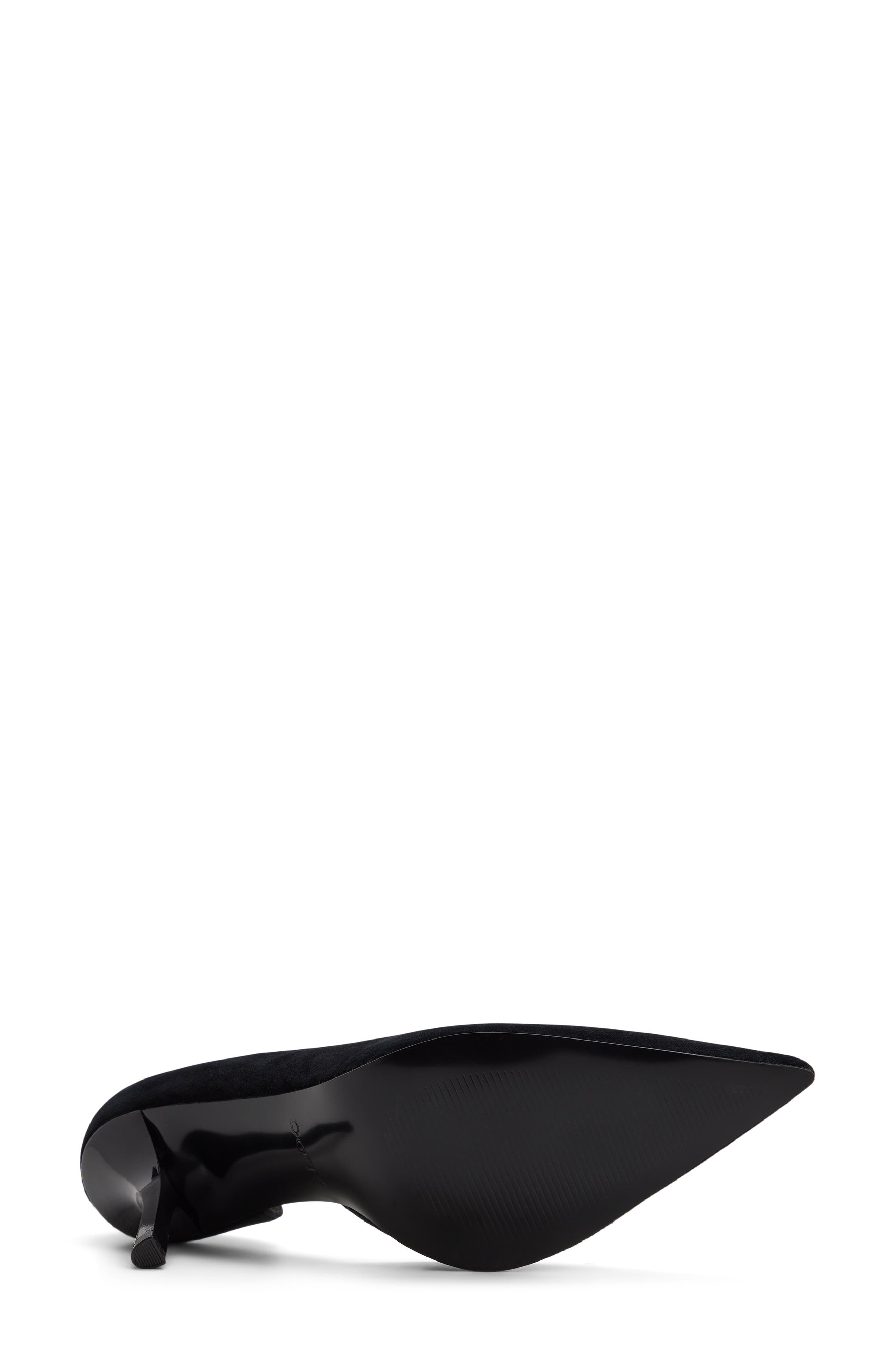 Kaysie Pointed Toe Half D'Orsay Pump, Alternate, color, BLACK