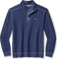 Tommy Bahama Montego Bay Textured Cotton & Lyocell Half Zip Pullover