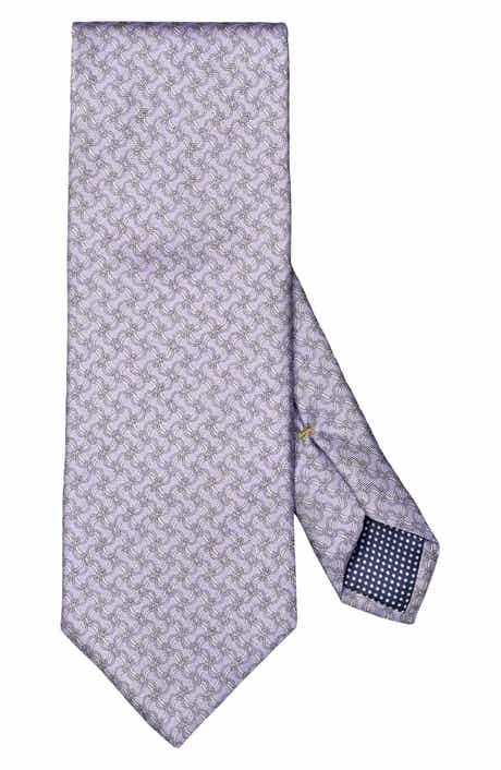 Eton Light Purple Vine Print Silk Tie