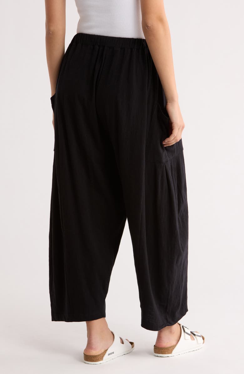 RDI Drawstring Cotton Barrel Pants, Alternate, color, Black