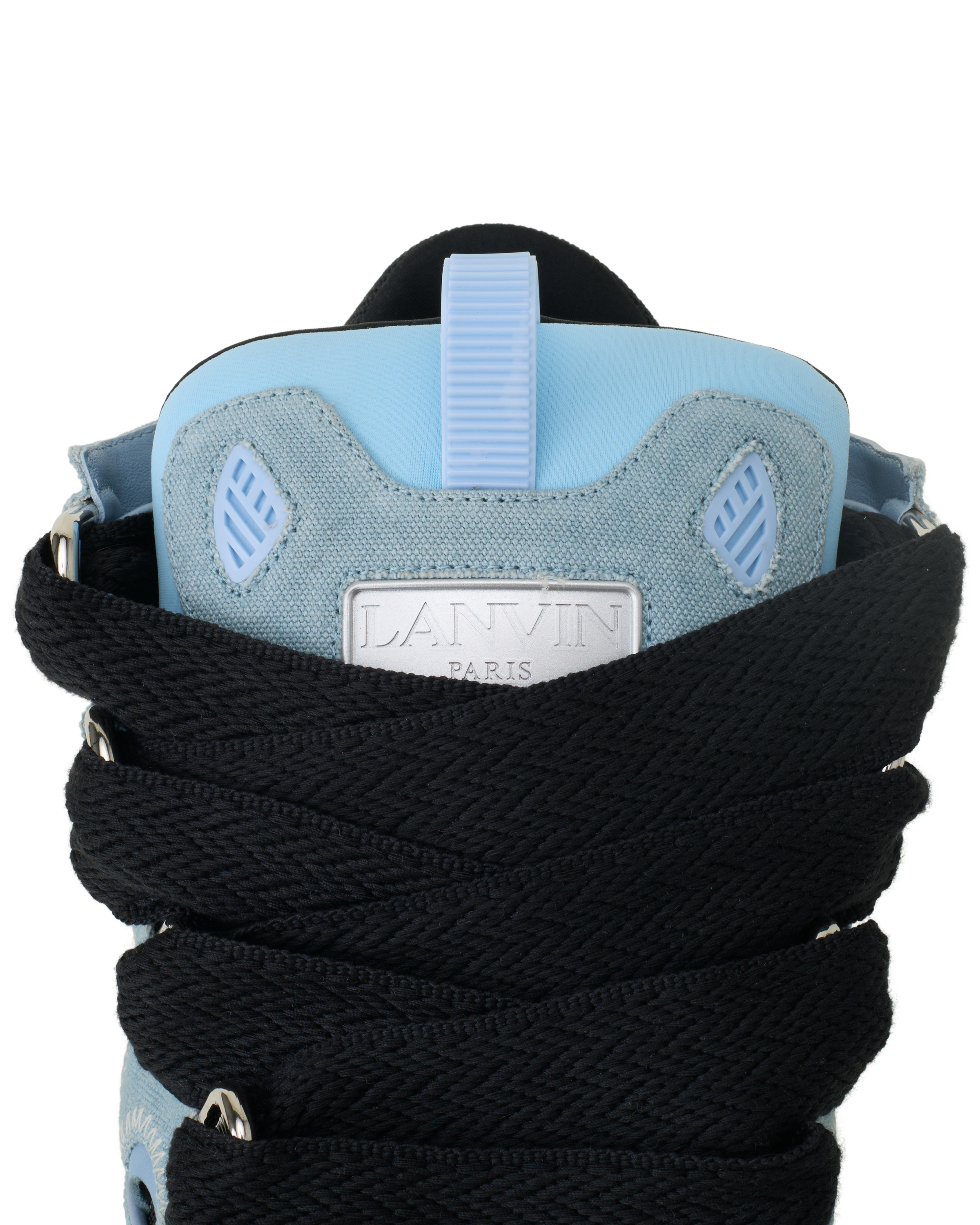 Lanvin Curb Canvas Sneakers, Alternate, color, Blue/Amber