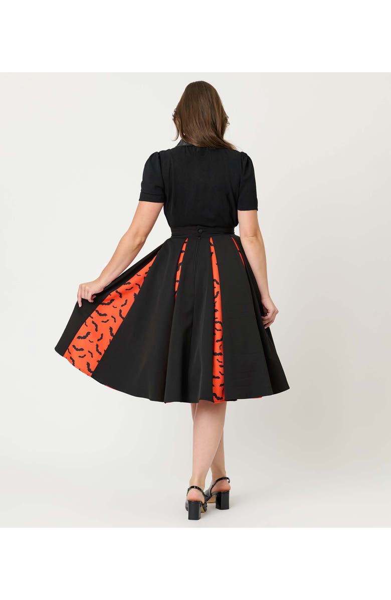 Unique Vintage Pleated Swing Skirt, Alternate, color, Black