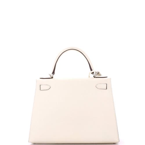 Pre-owned Hermes Hermes Kelly Handbag Light Epsom With Palladium Hardware 28 In Brown