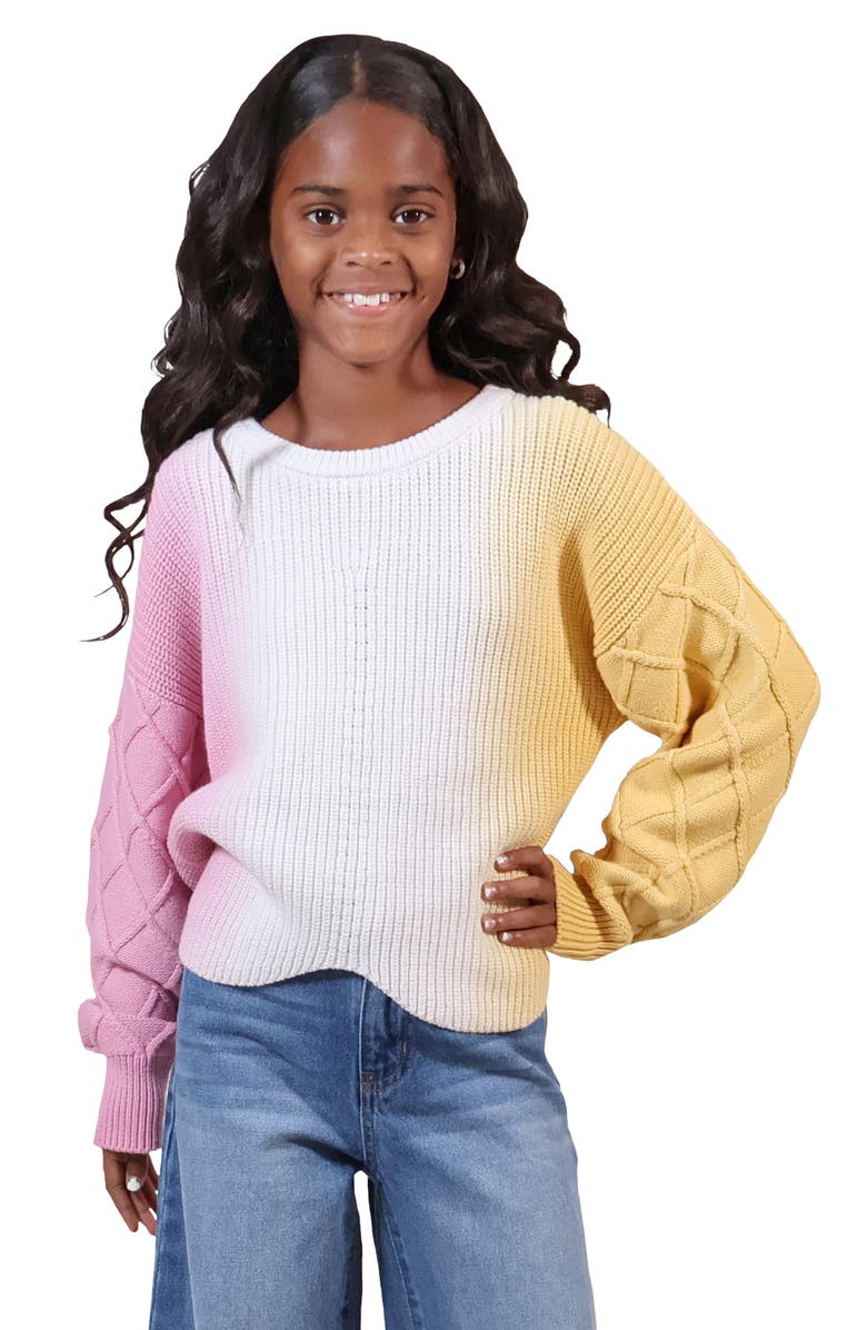 Truce Kids' Ombré Cotton Crewneck Sweater, Alternate, color, 