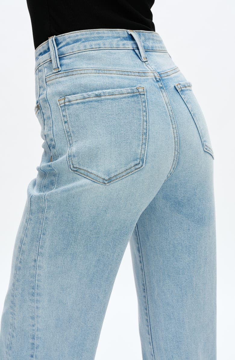 Bayeas Zephyrine High Waist Cuff Wide Leg Jeans, Alternate, color, Baby Blue