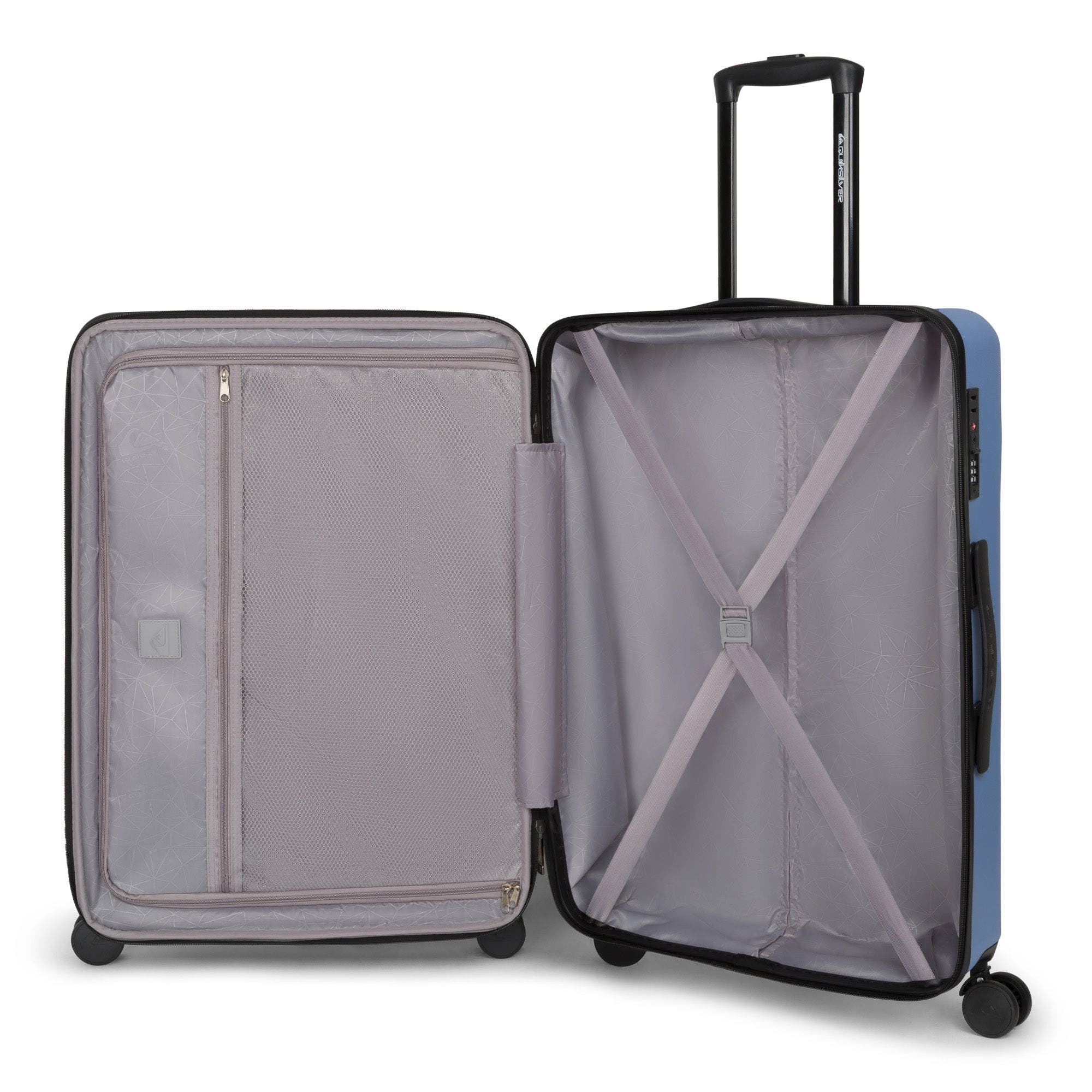 Quiksilver Rincon Suitcases PC Hardside Expandable Luggage with Spinner Wheels, 3-Piece Set, Alternate, color, Ocean Blue