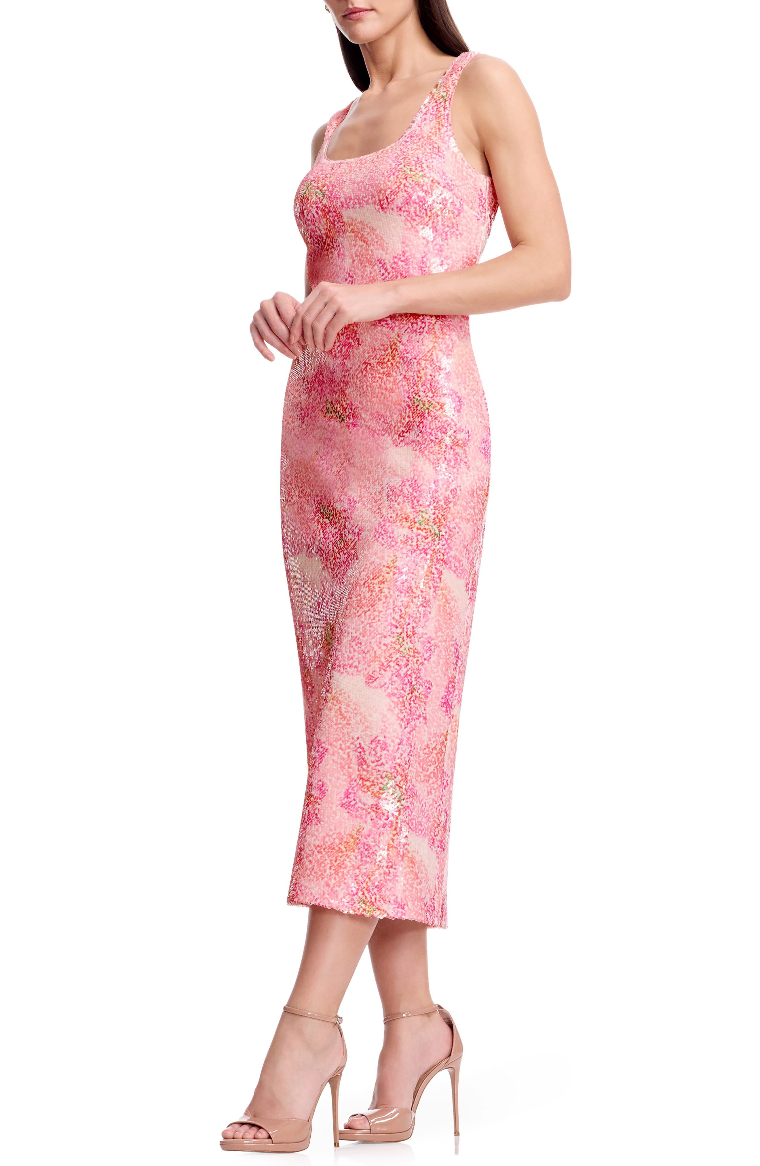 Dress the Population Leo Sequin Floral Sheath Cocktail Dress