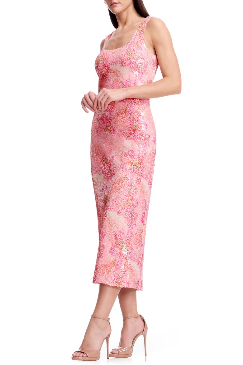 Leo Sequin Floral Sheath Cocktail Dress, Alternate, color, FUCHSIA MULTI