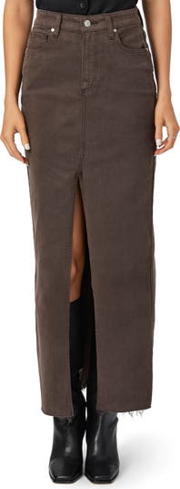 Angela Raw Hem Denim Maxi Skirt