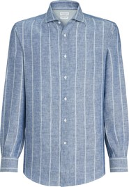 Brunello Cucinelli Striped twill shirt