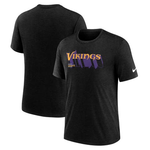 Men's Nike Heather Black Minnesota Vikings Long Pass Tri-Blend T-Shirt