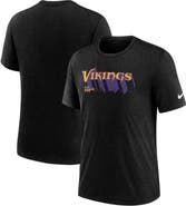 Nike Men's Nike Heather Black Minnesota Vikings Long Pass Tri-Blend T-Shirt
