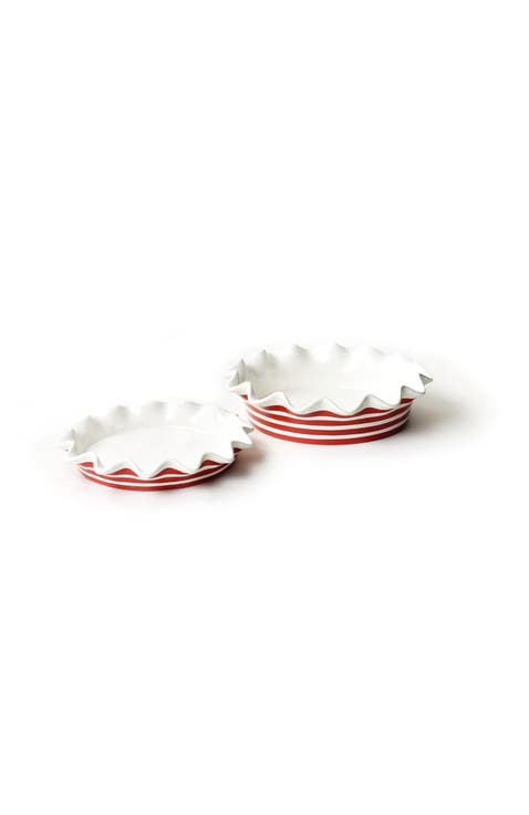 Red Stripe Pie Dish 2 Piece Set