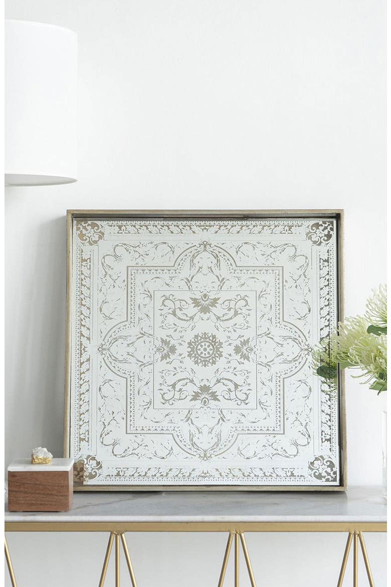 Square Decorative Tray, Alternate, color, GOLD
