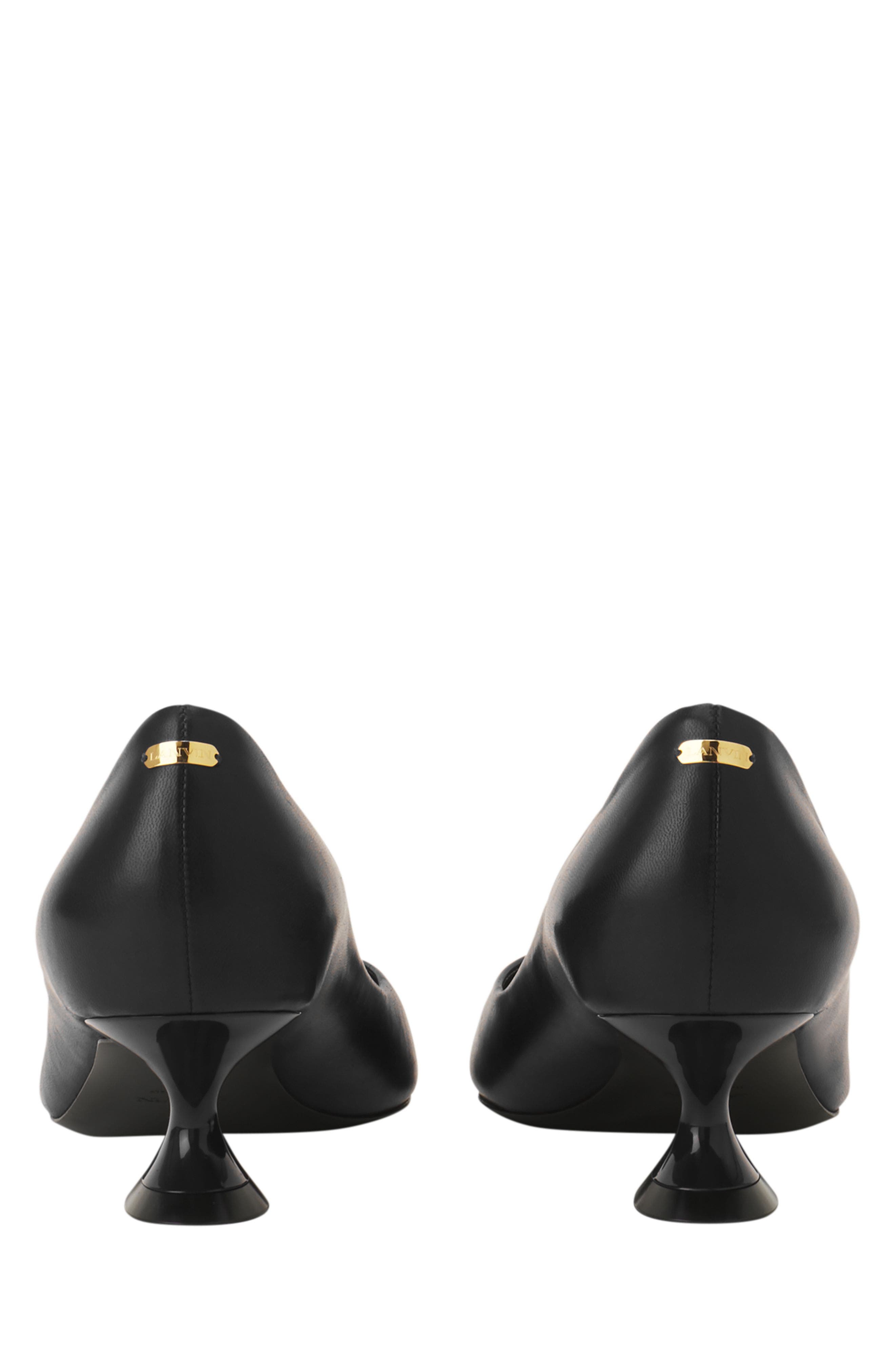 Lanvin Midnight Step Pump In Leather, Alternate, color, Noir