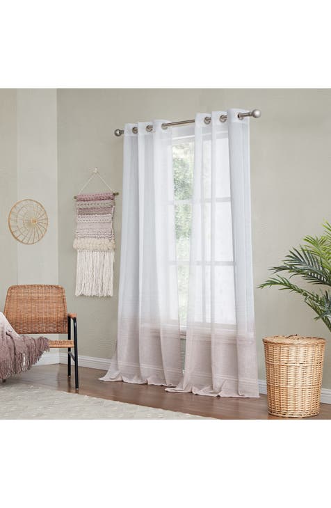 Linea Set of 2 Ombré Sheer Panel Curtains