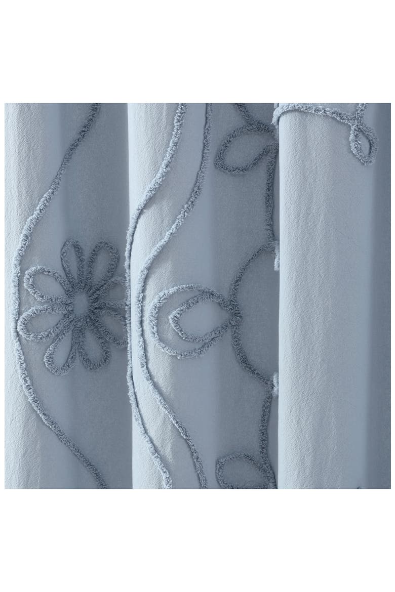 Retro Scroll Shower Curtain, Alternate, color, BLUE