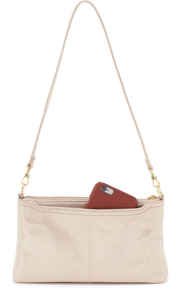 HOBO Darcy Convertible Leather Crossbody Bag, Alternate, color, Sand Shimmer