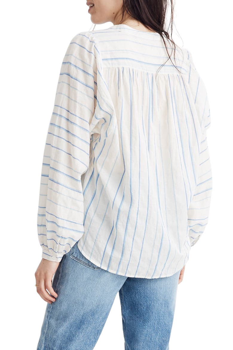 Stripe Peasant Top, Alternate, color, PALE PARCHMENT JESSIE STRIPES