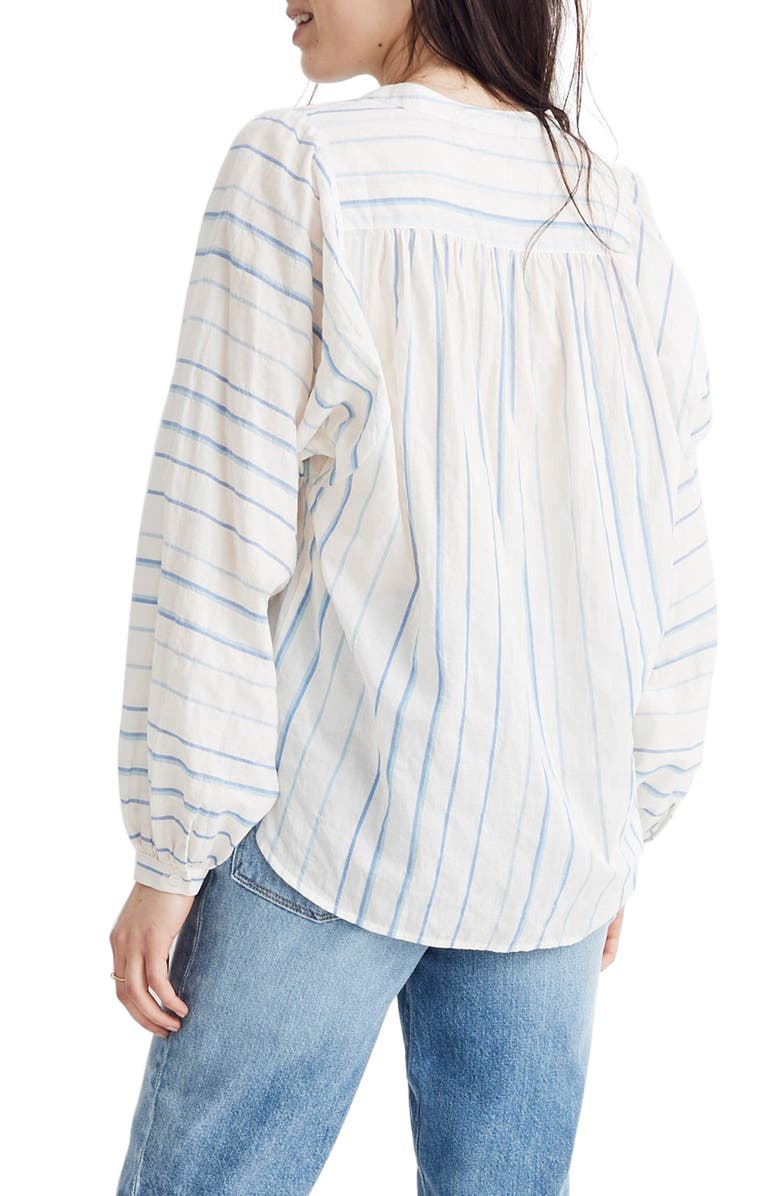 Madewell Stripe Peasant Top, Alternate, color, 