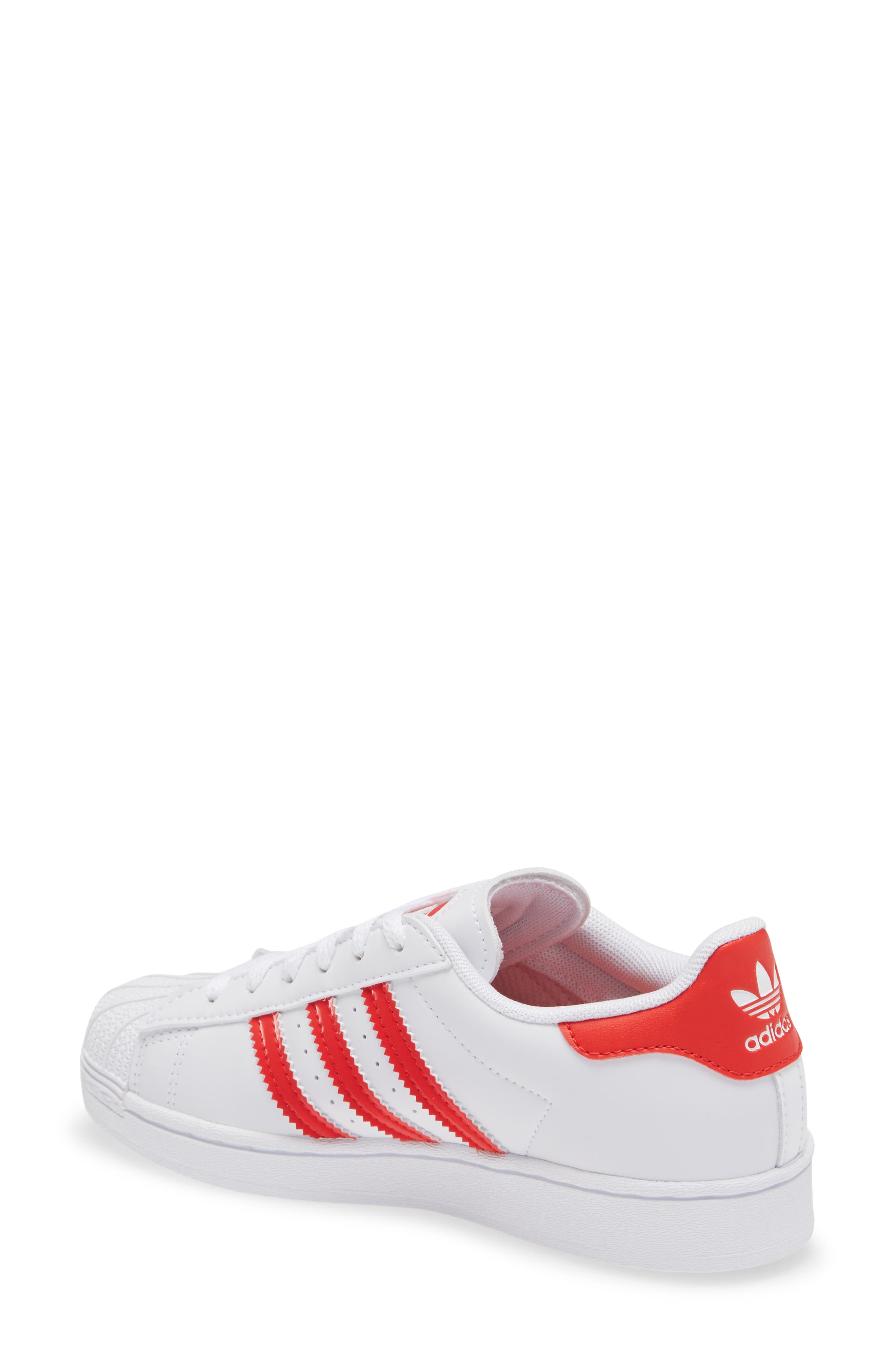 Superstar Sneaker, Alternate, color, FOOTWEAR WHITE/ VIVID RED