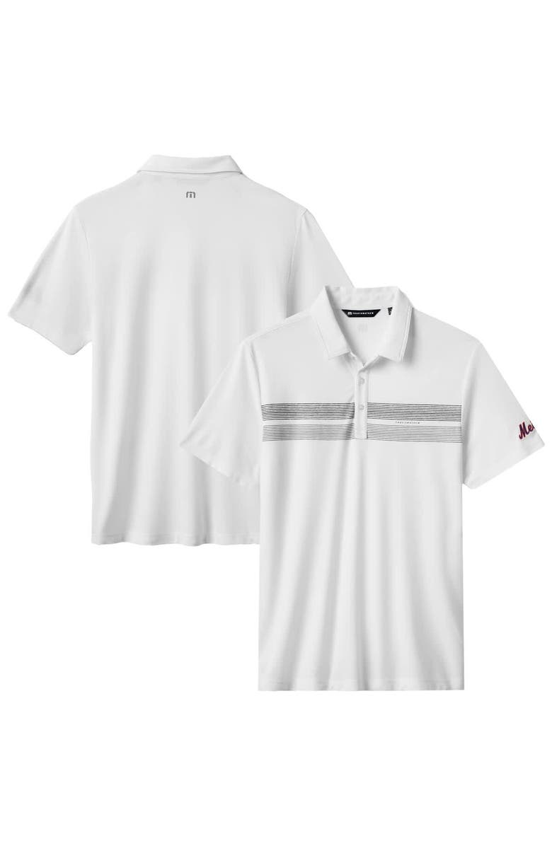 TravisMathew Men's TravisMathew White New York Mets Top Recruit Tri-Blend Polo, Main, color, White
