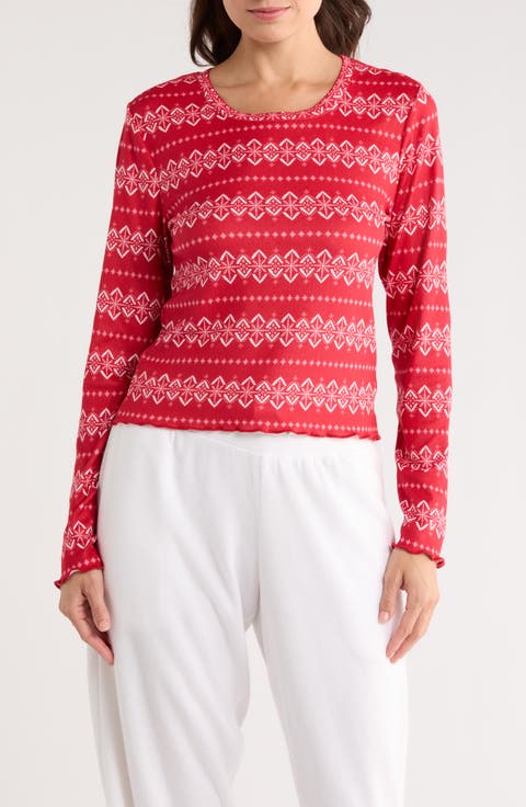 Crazy for the Holidays Brushed Pointelle Pajama Top