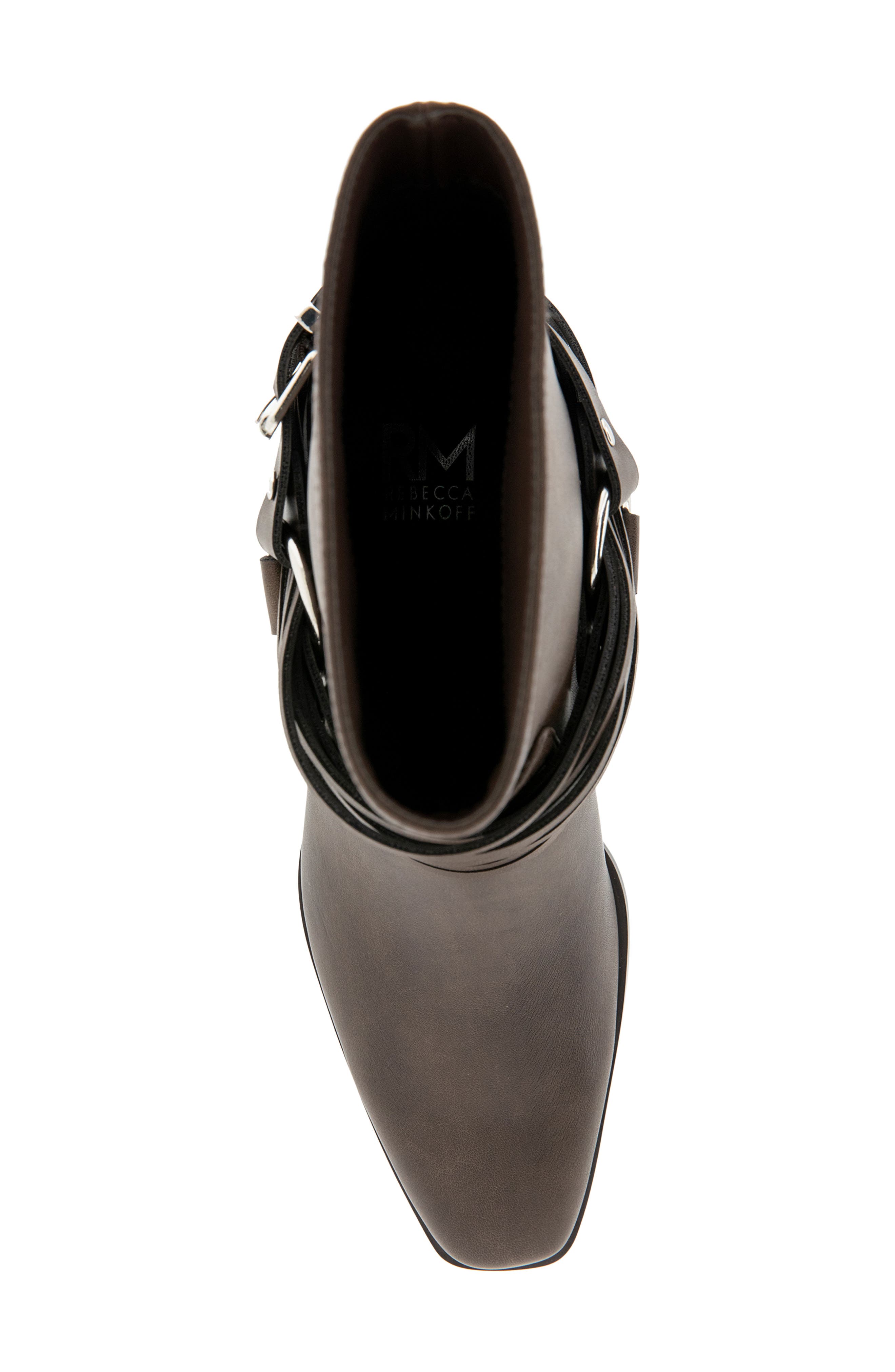 Molly Harne Faux Leather Bootie, Alternate, color, DARK BROWN