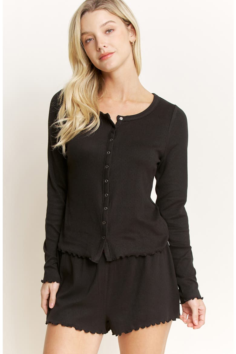 Blissful Short Pajamas, Alternate, color, BLACK