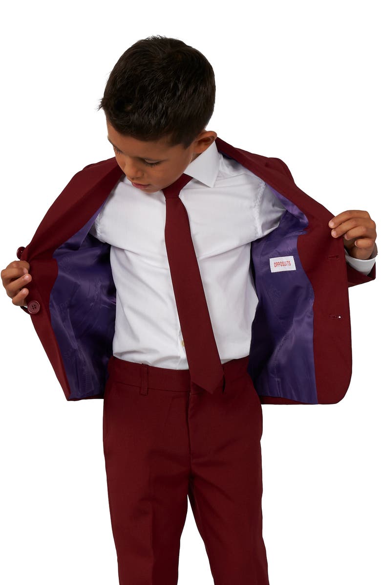 OppoSuits Blazing Burgundy Two-Piece Suit & Tie, Alternate, color, Red