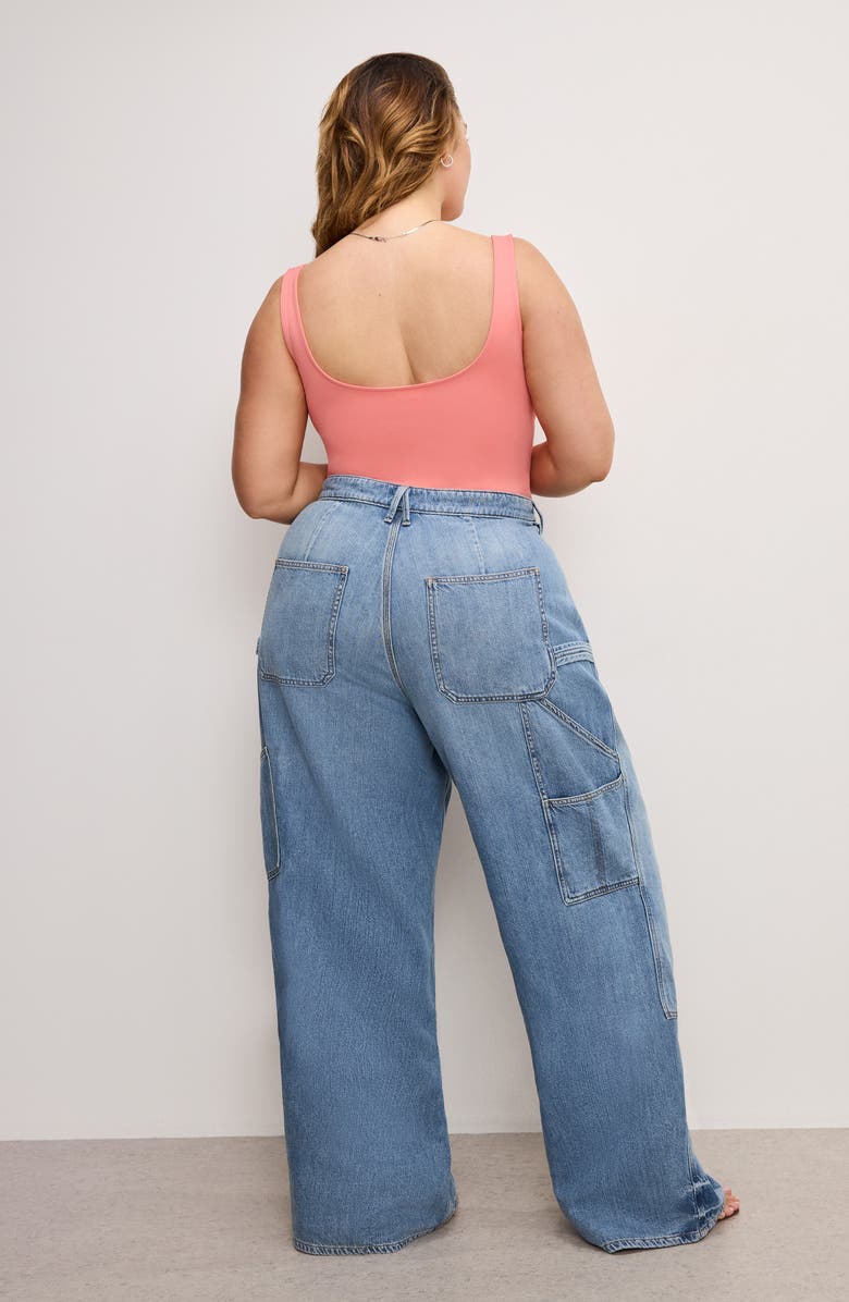 Good American Good Standard High Waist Straight Leg Carpenter Jeans, Alternate, color, Indigo879