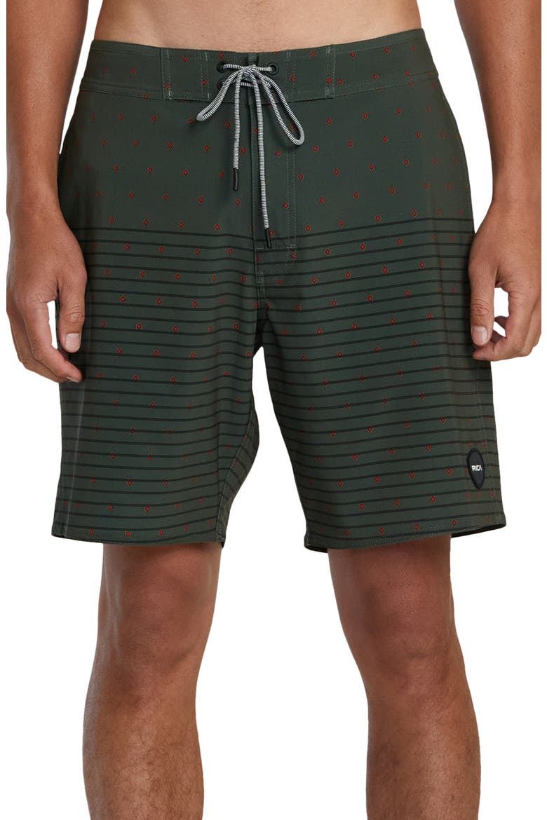 Current Stripe Water Repellent Board Shorts, Main, color, OLIVE DITS