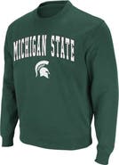 COLOSSEUM Men's Colosseum Green Michigan State Spartans Arch & Logo Crew Neck Sweatshirt